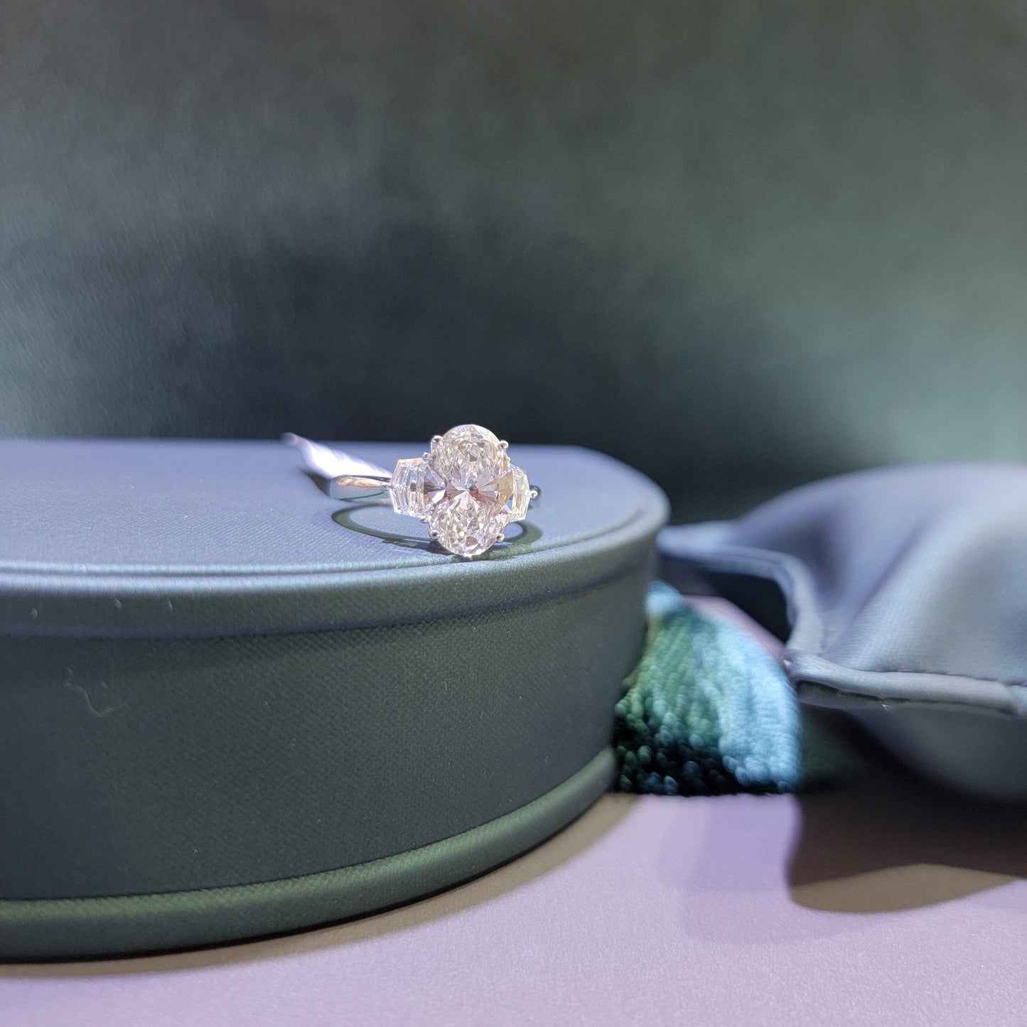 3.77 Carat Lab Gown Diamond Engagement ring