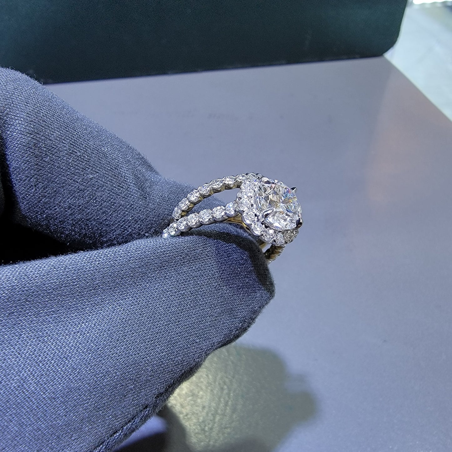 3.15 Carat Lab grown Diamond Engagement Ring