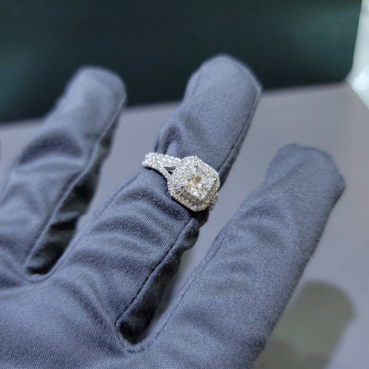 1.75 Carat Lab Grown Princess cut Engagement ring