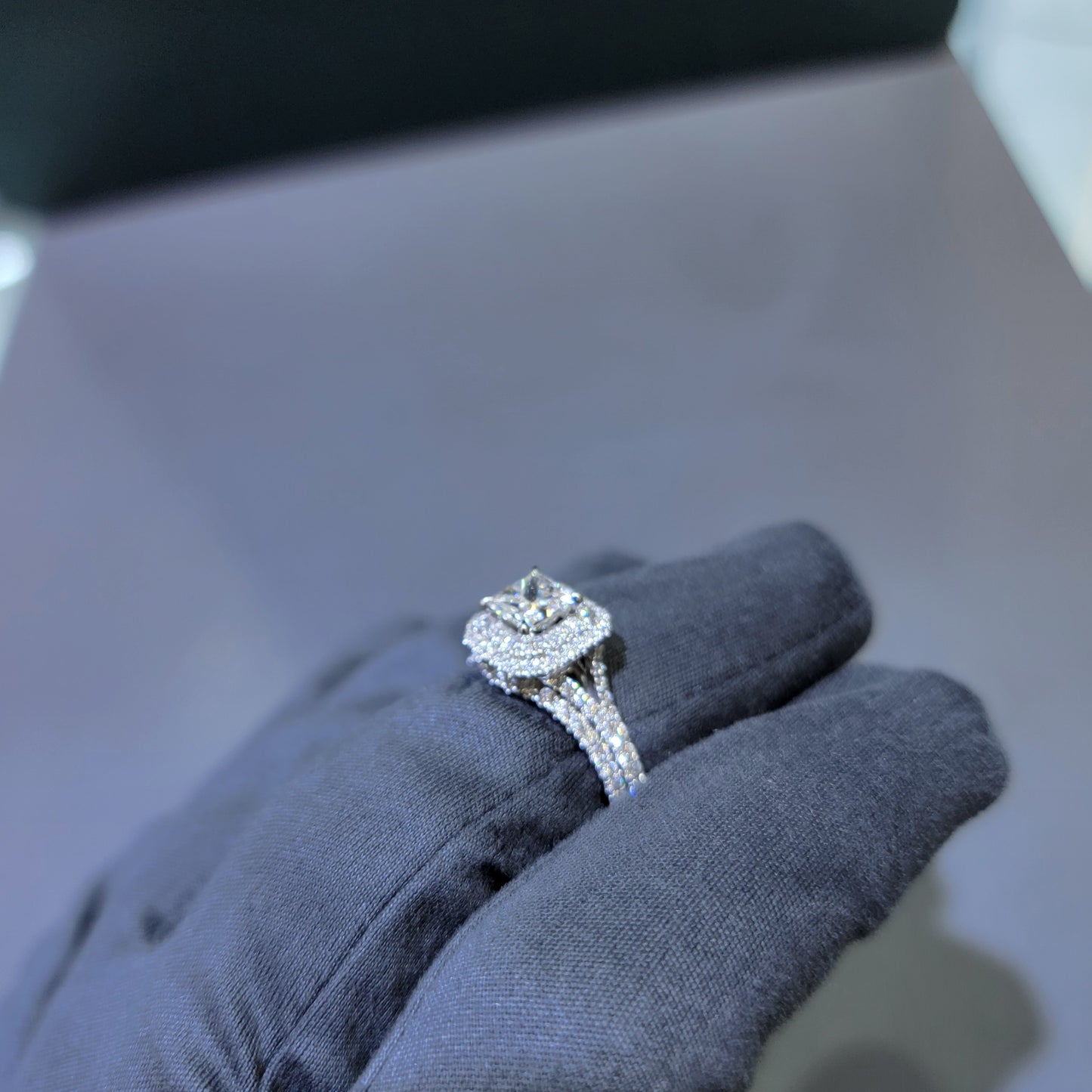 1.75 Carat Lab Grown Princess cut Engagement ring