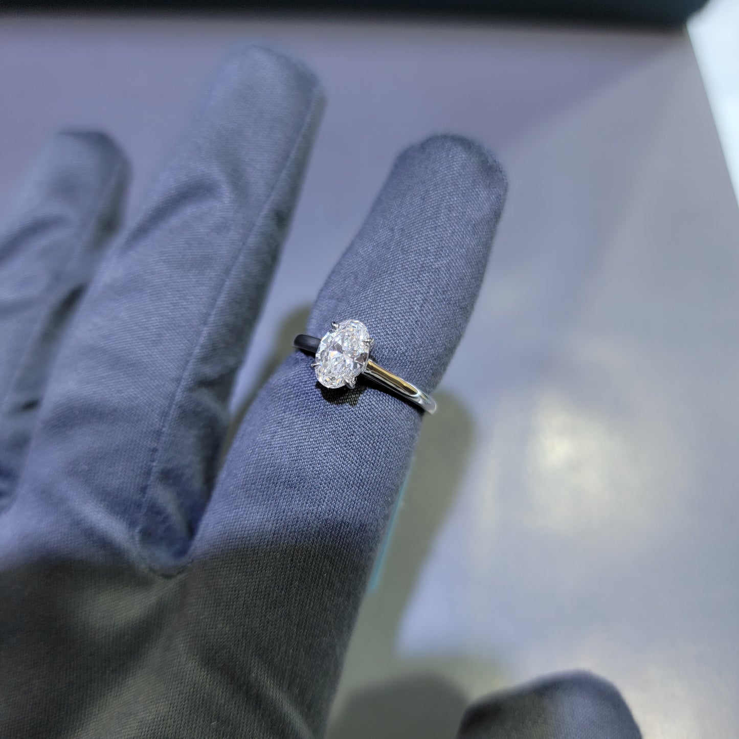 1 Carat Oval Lab Grown Diamond Solitaire