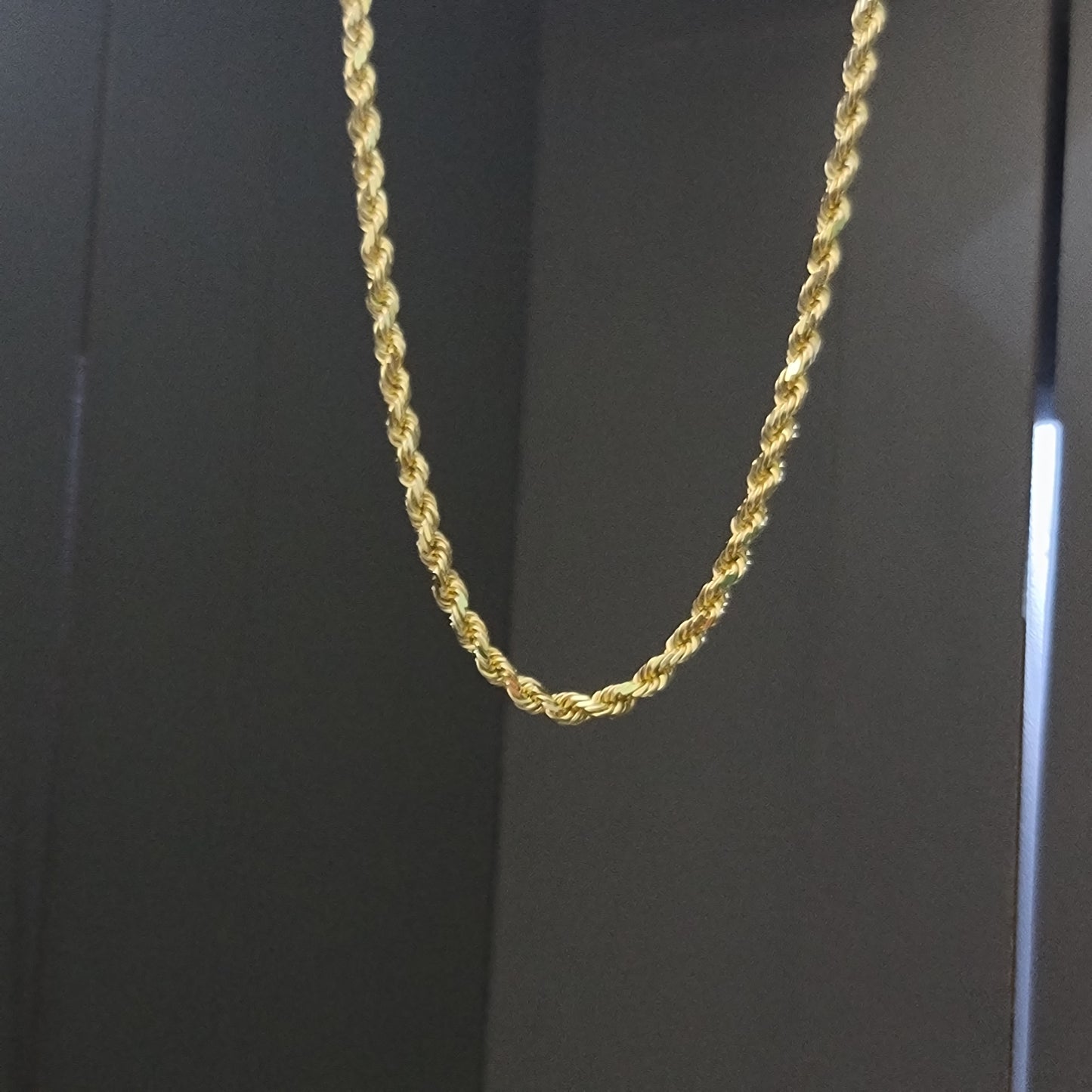 3.5mm Solid 10k yellow gold Rope Chain
