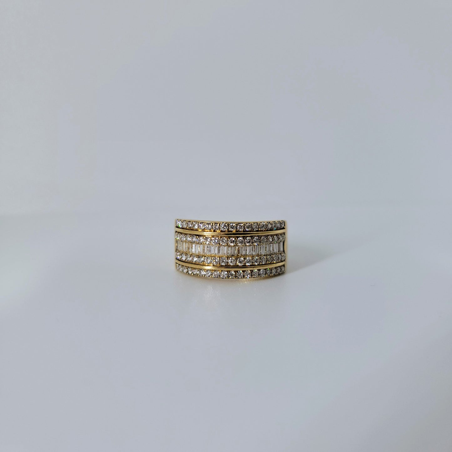 1.11 Carats Natural Diamond Men's Wedding Band