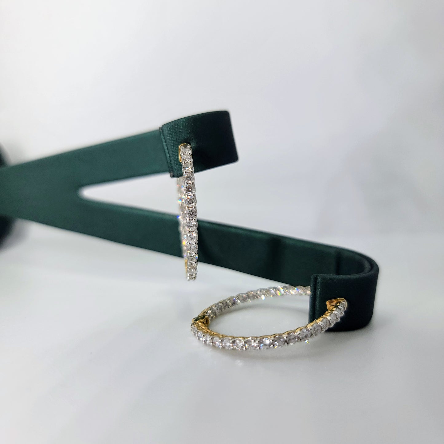 2 Carats Natural Diamonds Hoops Earrings