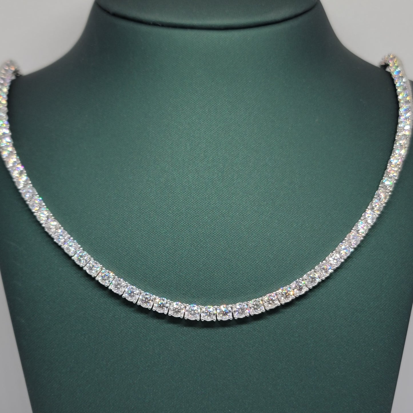 Moissainte and silver Tennis chain
