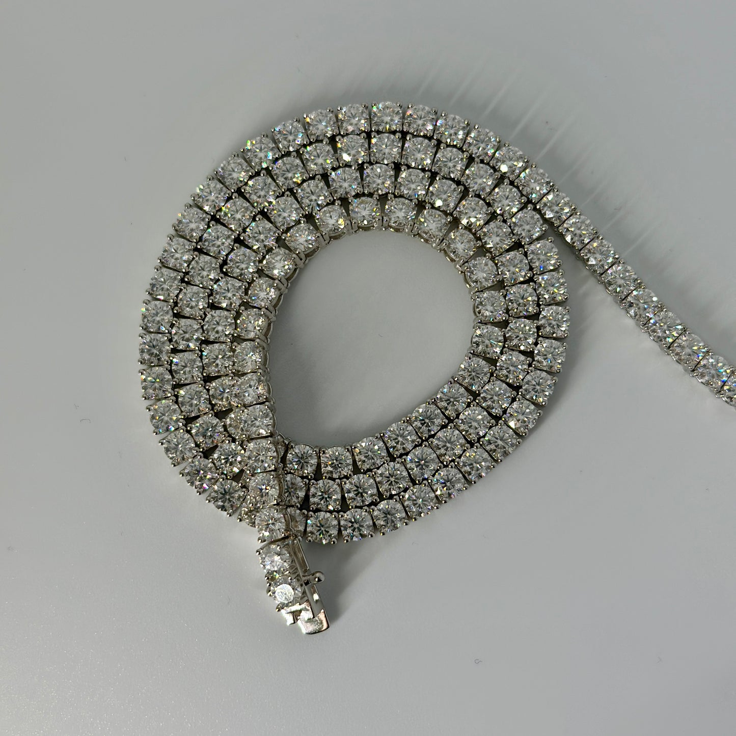 Moissainte and silver Tennis chain
