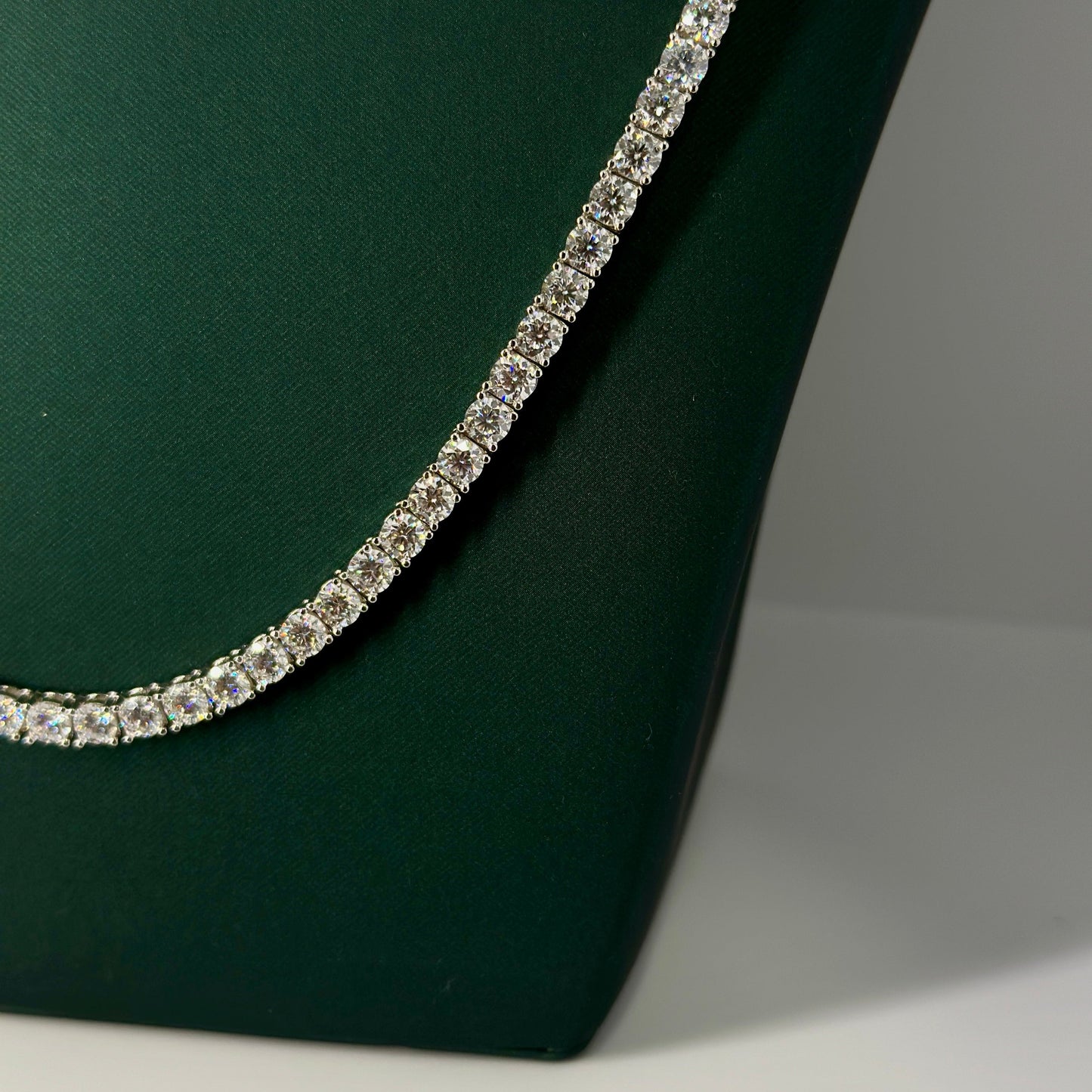 Moissainte and silver Tennis chain