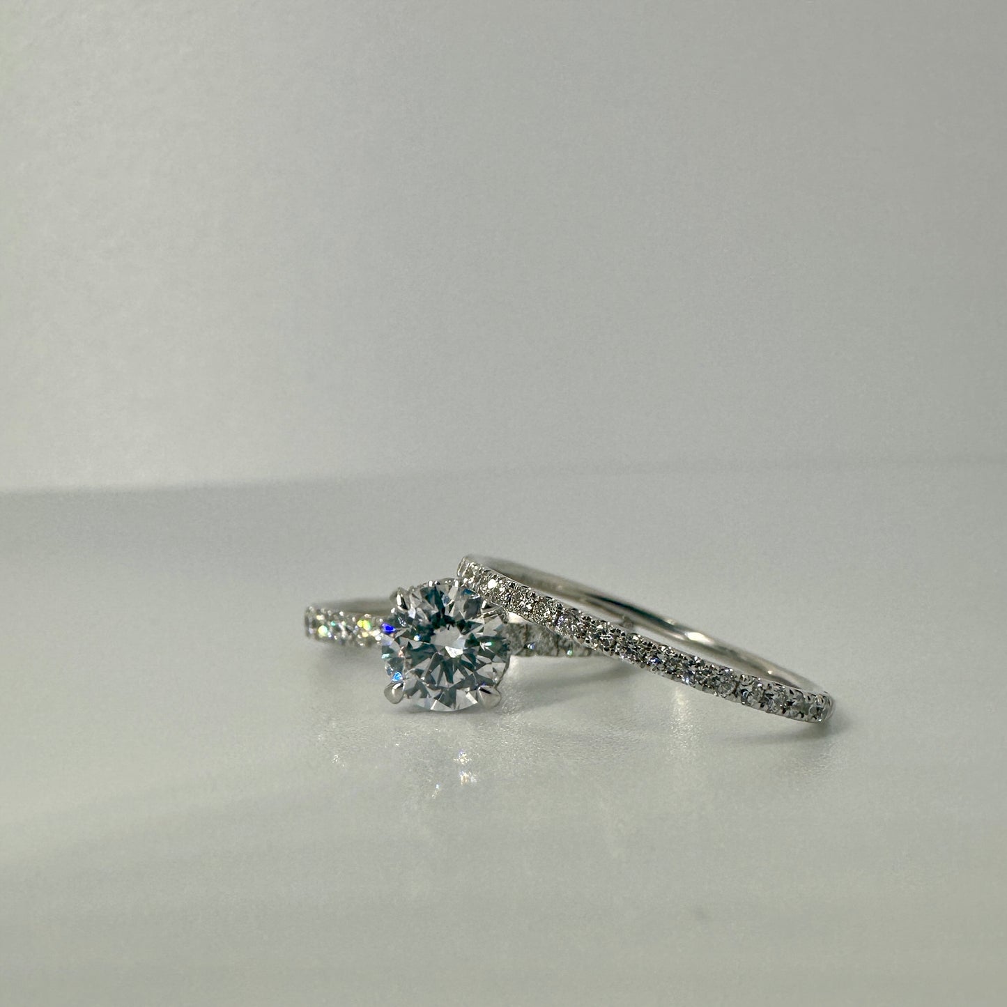 1.75 Carats Lab Created Diamonds & 14 karat white gold engagement ring