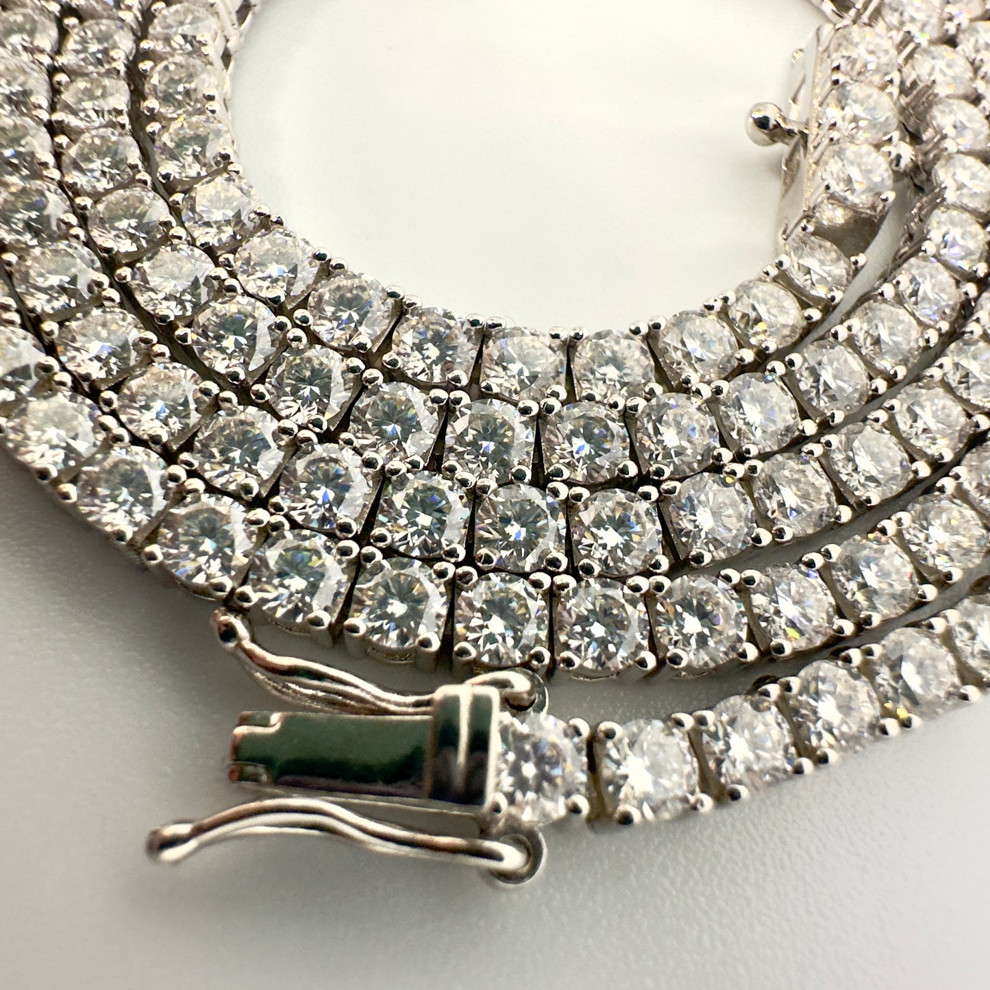 3mm 22" VVS Moissanite and Sterling silver Tennis chain
