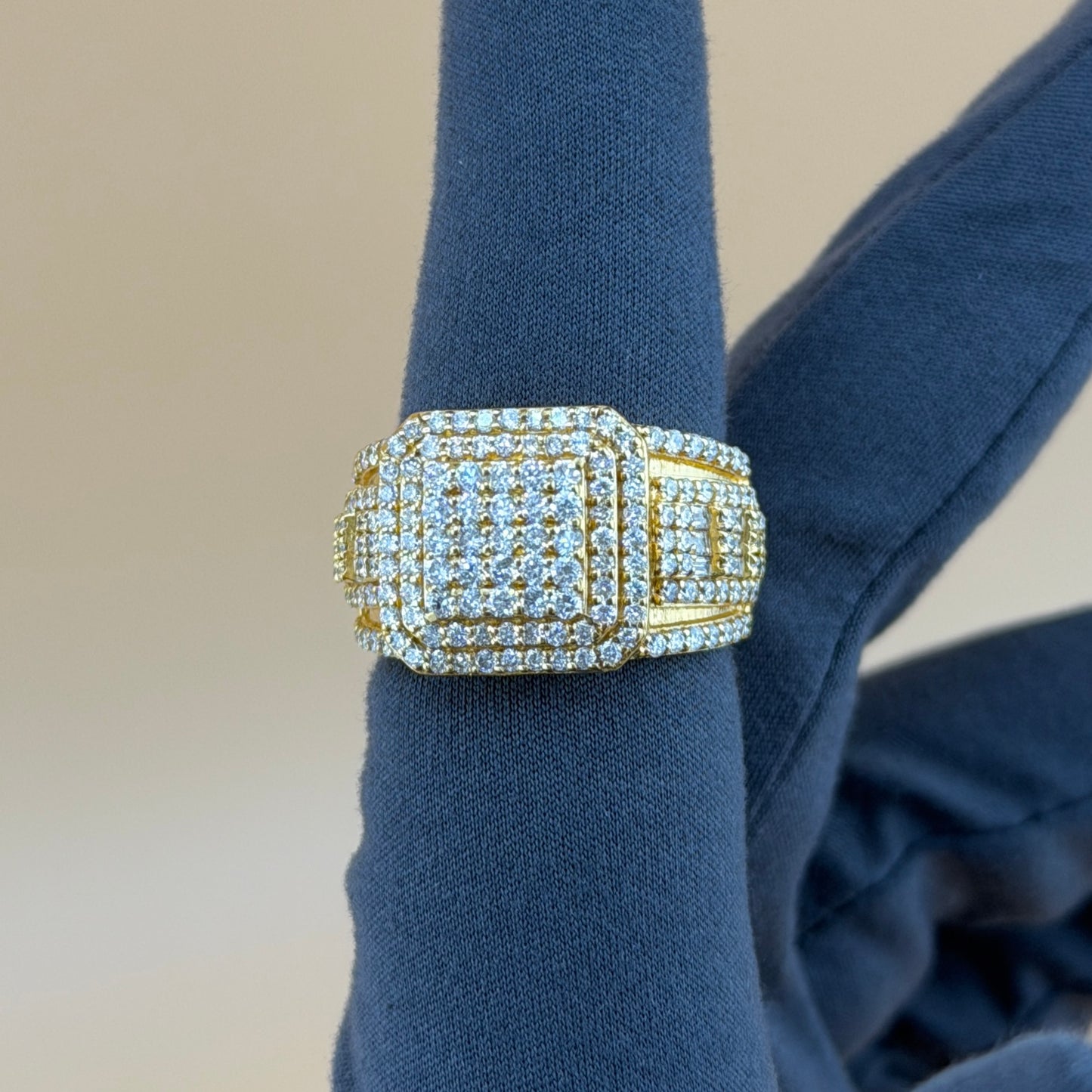 2.64 Carats natural diamonds 10k gold men's ring