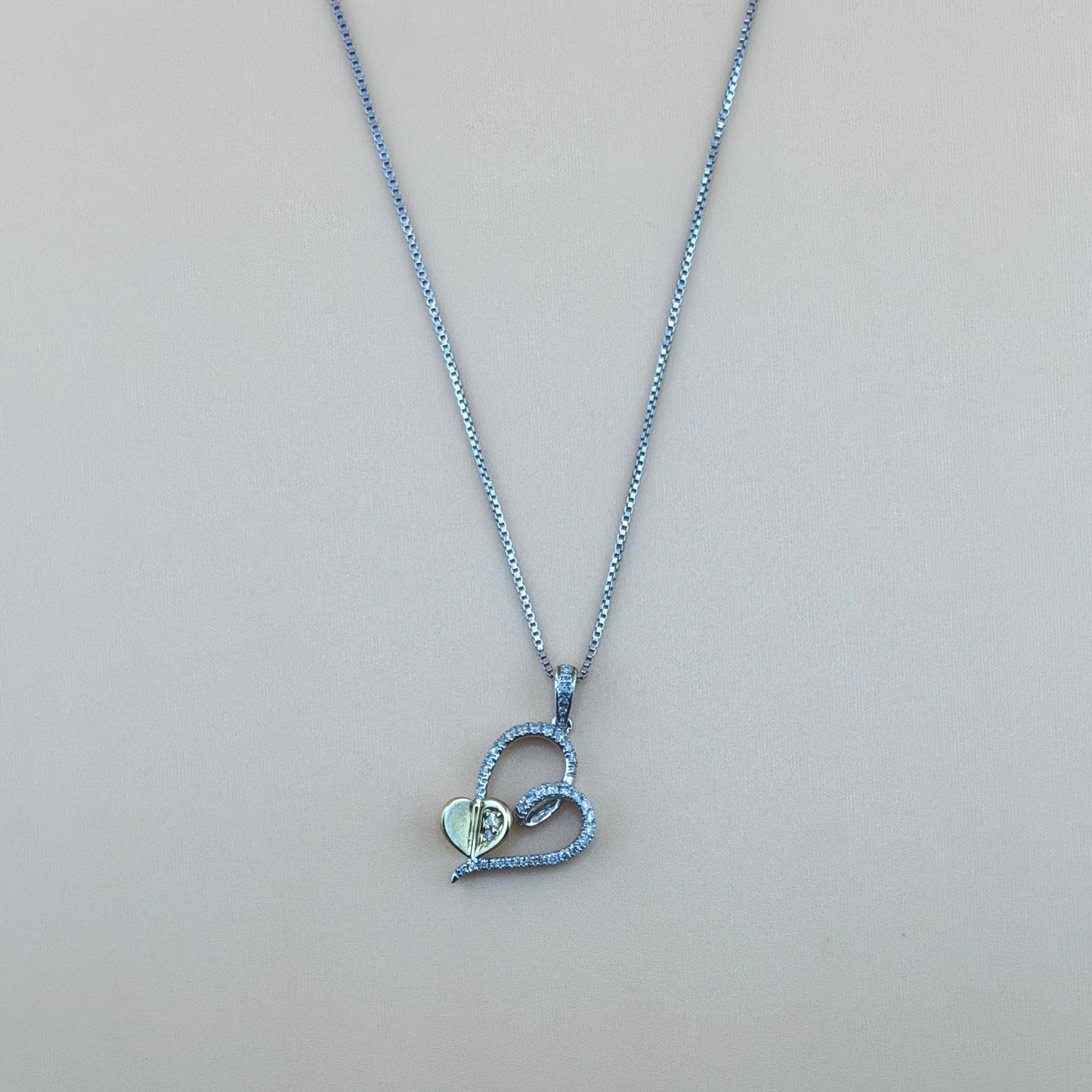 10K Gold 0.26 CTW Natural Diamond Heart Pendant