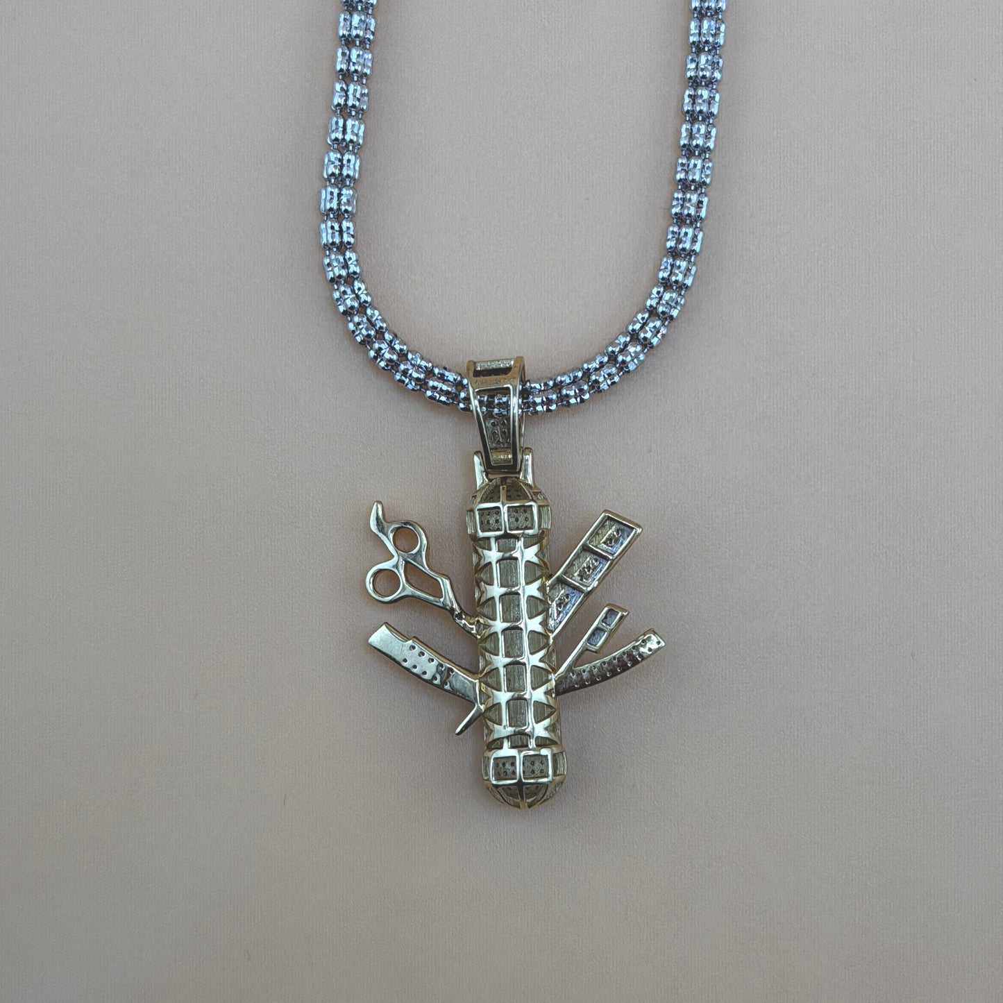 10K Yellow Gold 0.48 CTW Natural Diamond Barber Pole Pendant