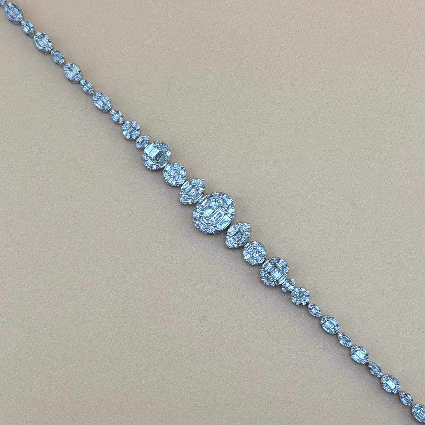 3.00 CTW Natural Diamond Bracelet 14K White Gold – 7.5” Round & Oval Diamond Tennis Bracelet