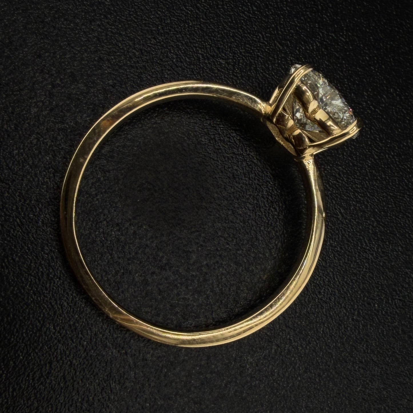 14K Yellow Gold Heart Diamond Engagement Ring – 1.11 Ct Center F/VS1 Lab Grown