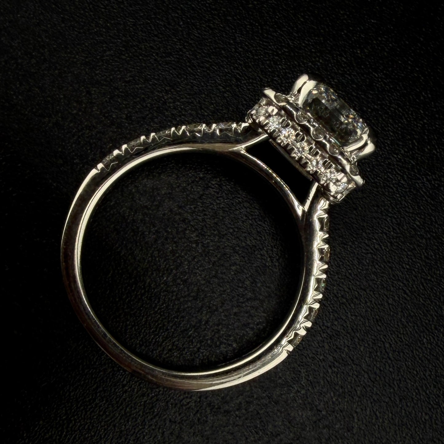 14K White Gold 4.03 CTW Emerald Cut Diamond Engagement Ring – 3.03 Ct Center F/VS1, Step-Down Halo