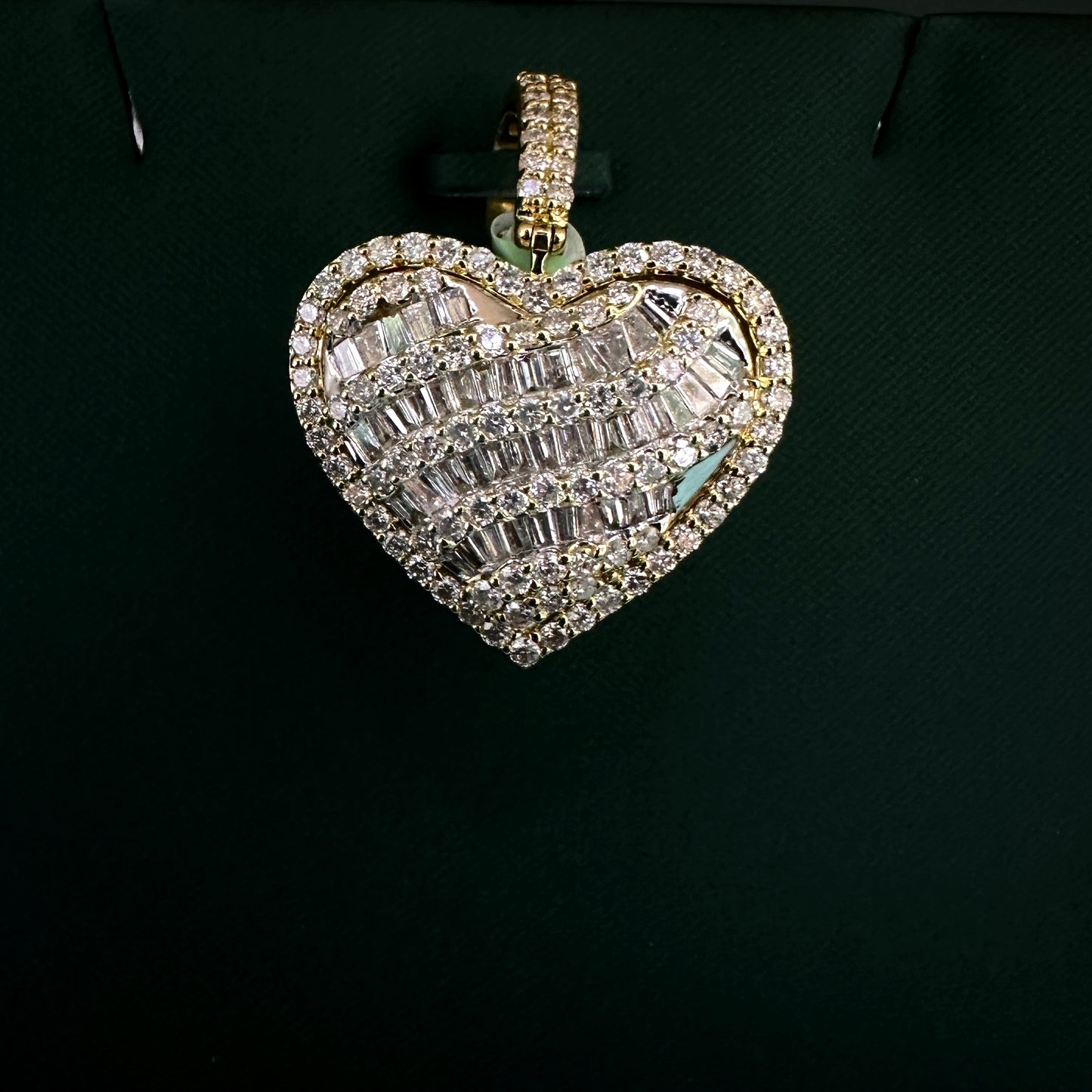 Diamond Heart Pendant with Baguettes