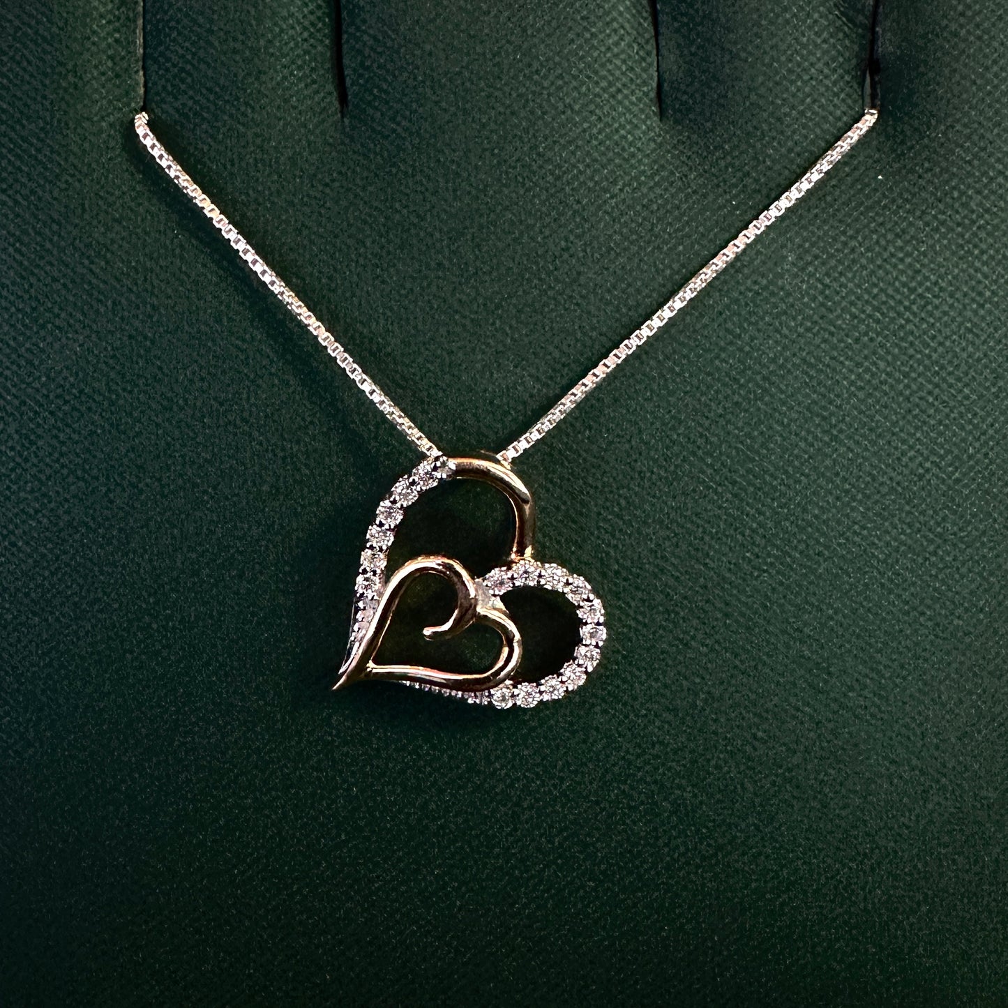 14k rose gold Diamond heart pendant