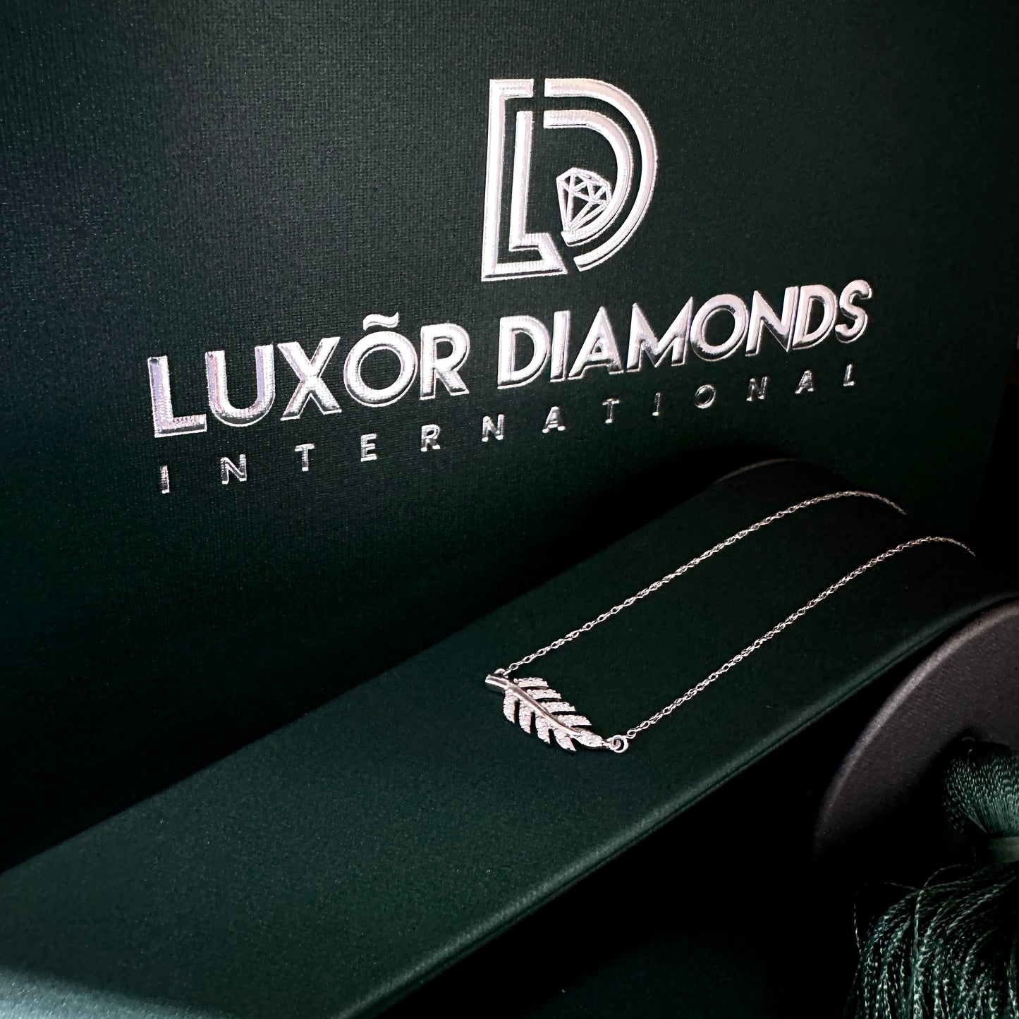 Diamond Feather Necklace