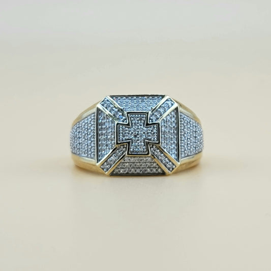0.50 Carats natural diamonds 10k gold men's ring