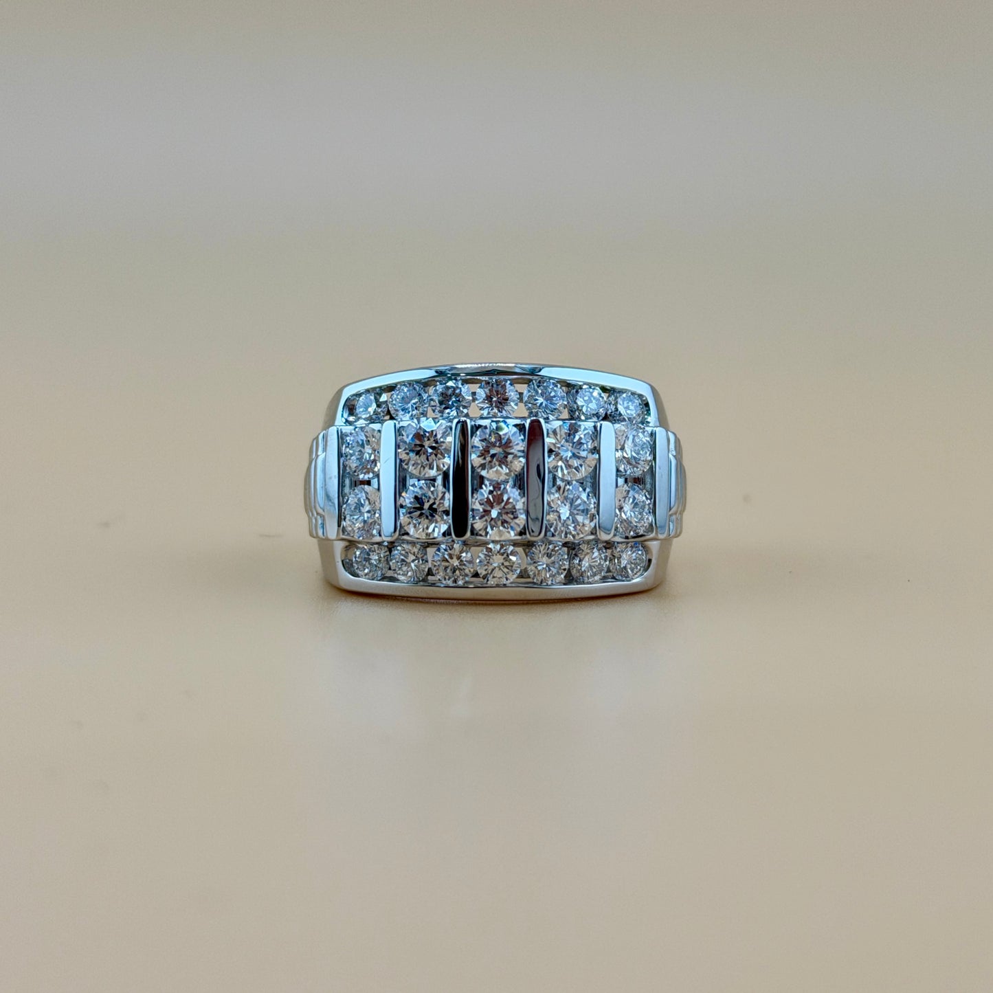 3.00 carats lab grown diamonds 14k gold men's band