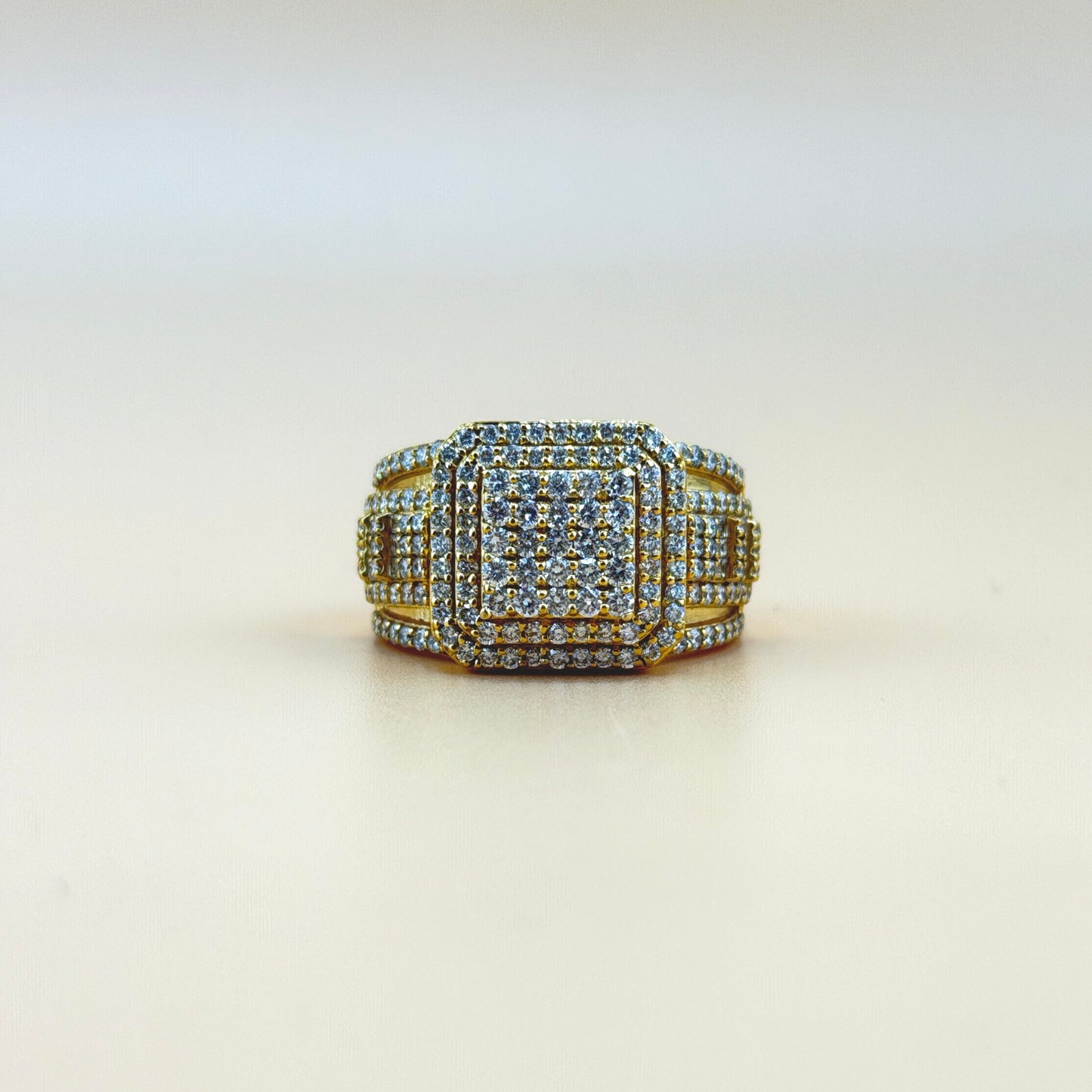 2.64 Carats natural diamonds 10k gold men's ring