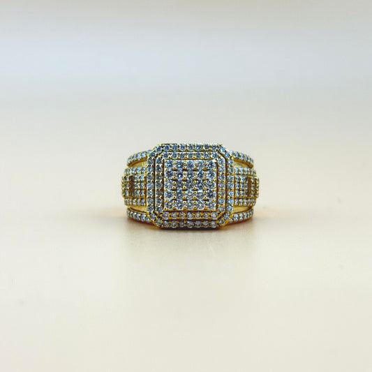 2.64 Carats natural diamonds 10k gold men's ring