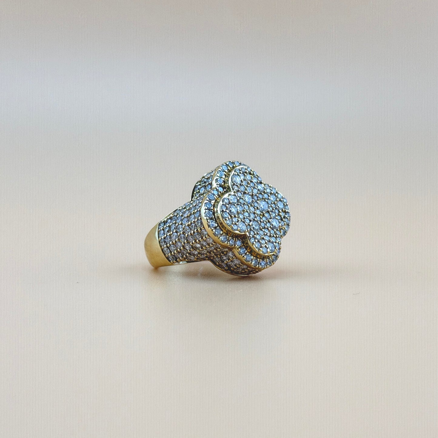 3.75 Carats natural diamonds 14k gold men's ring
