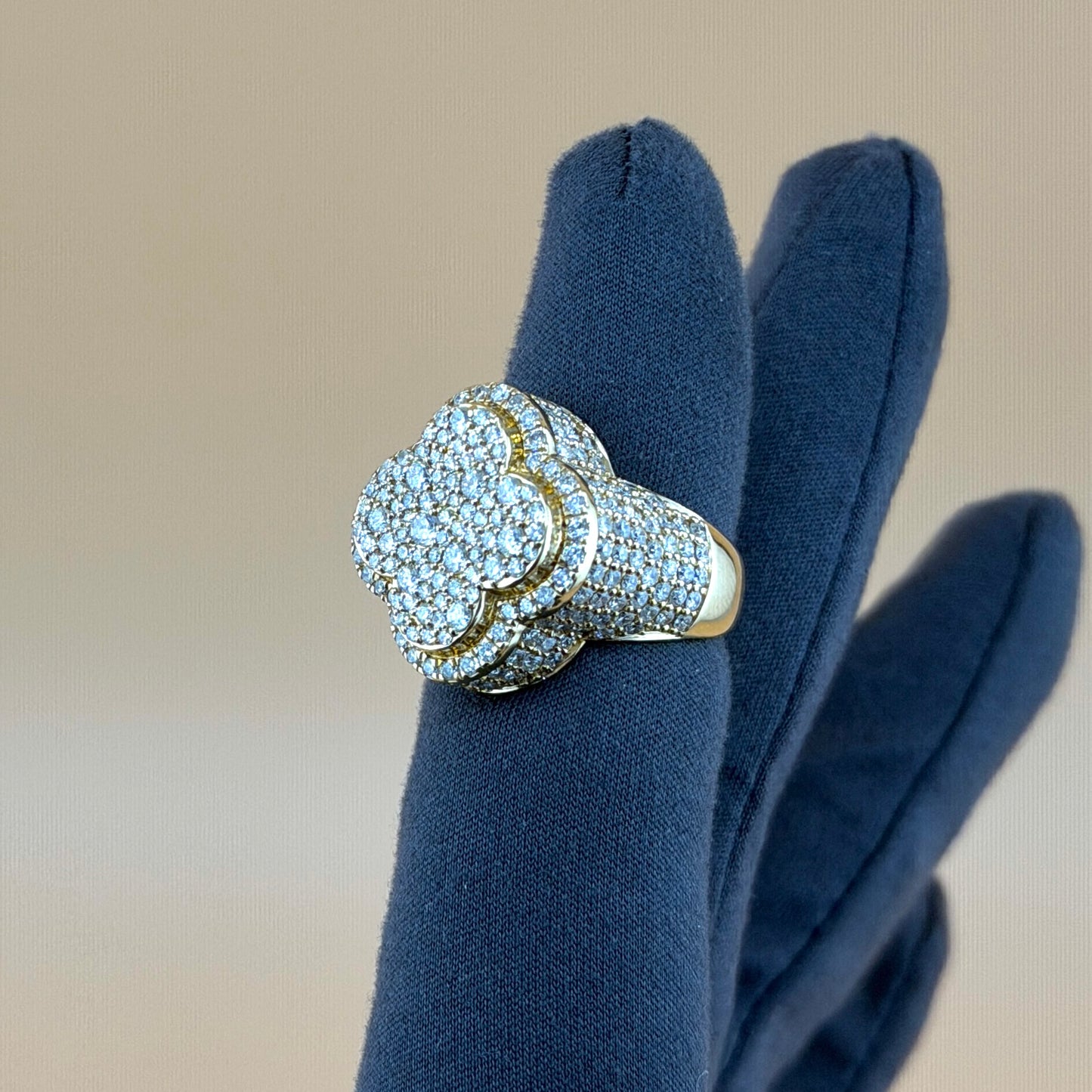 3.75 Carats natural diamonds 14k gold men's ring