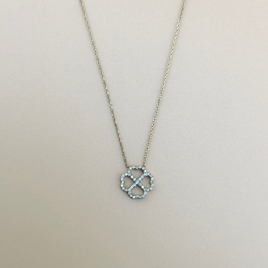 14K Yellow Gold 0.17 CTW Natural Diamond Clover Pendant