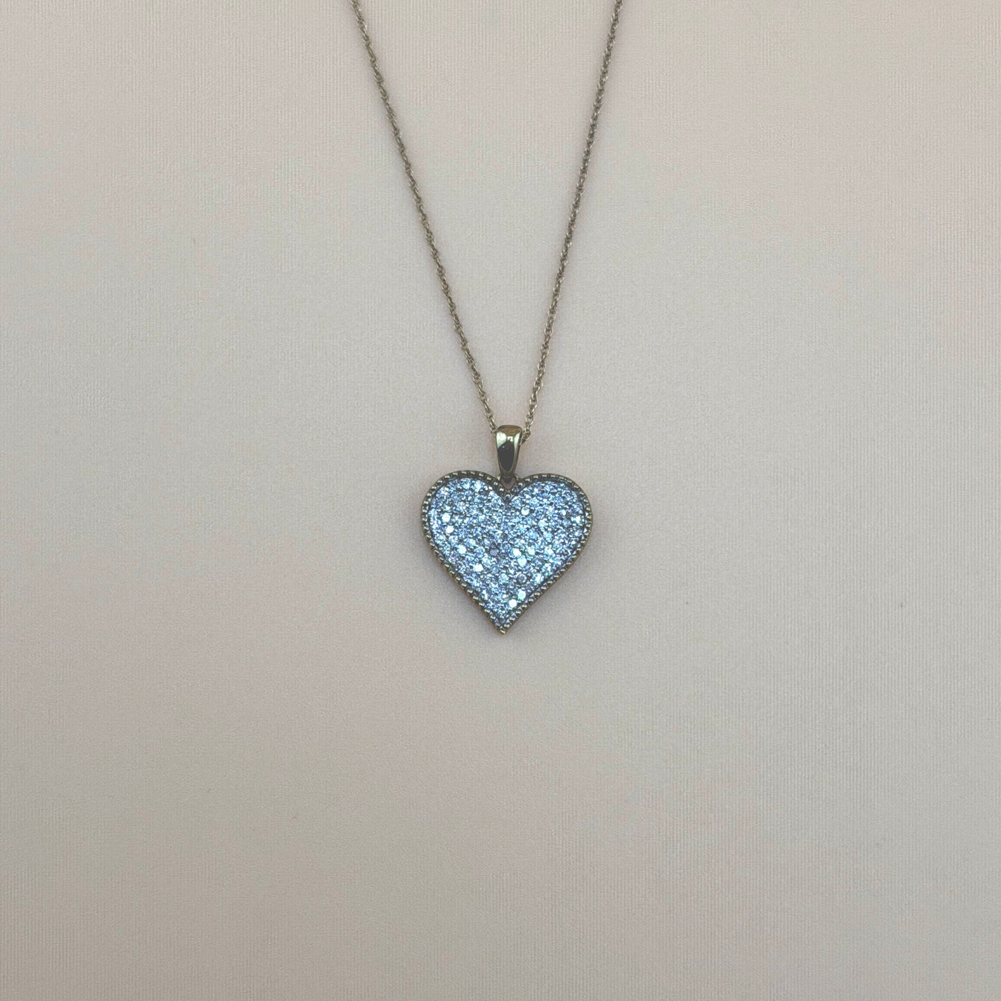 14K Gold 0.50 CTW Natural Diamond Heart Pendant Necklace