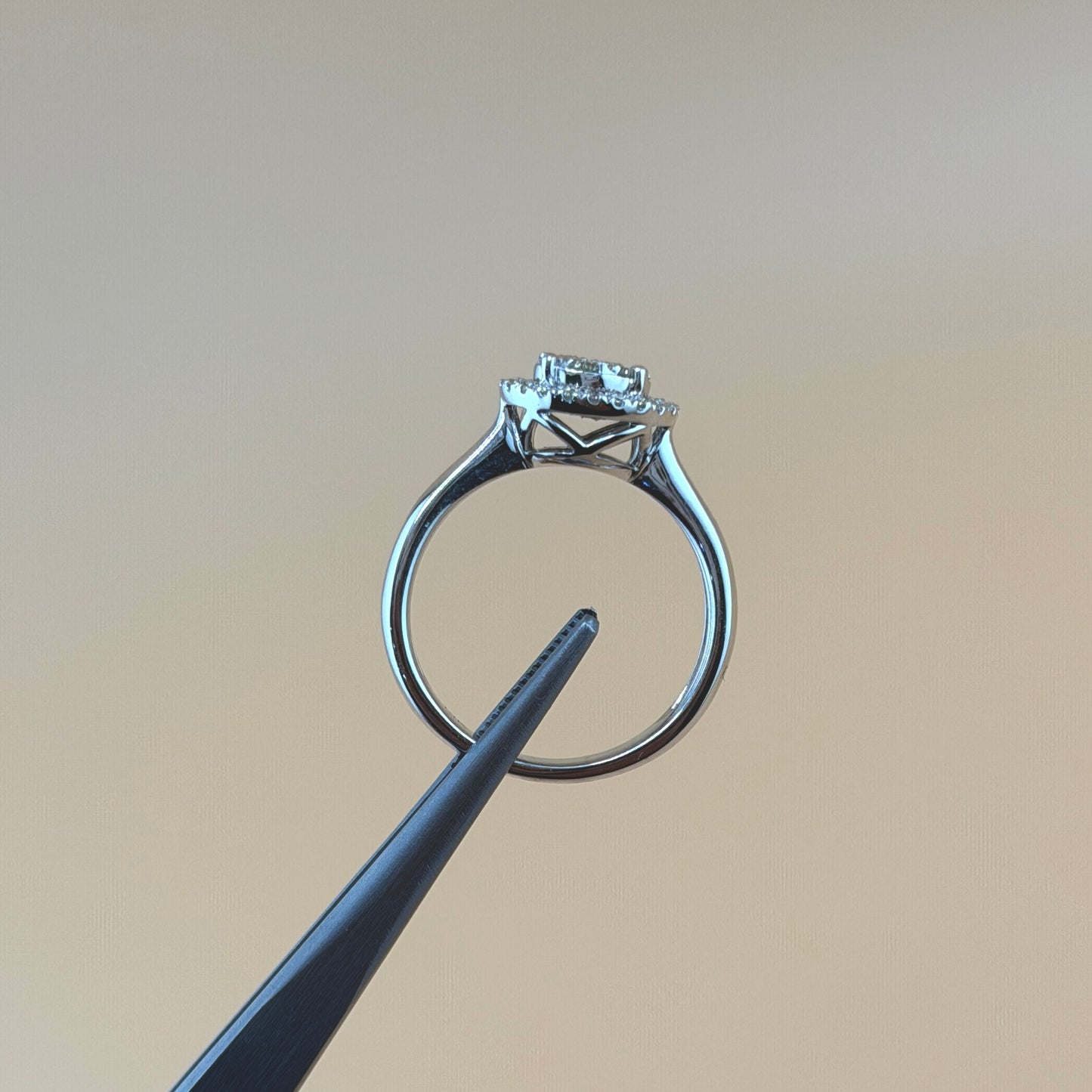 14K White Gold Natural Diamond Cluster Halo Ring – 0.50 CTW