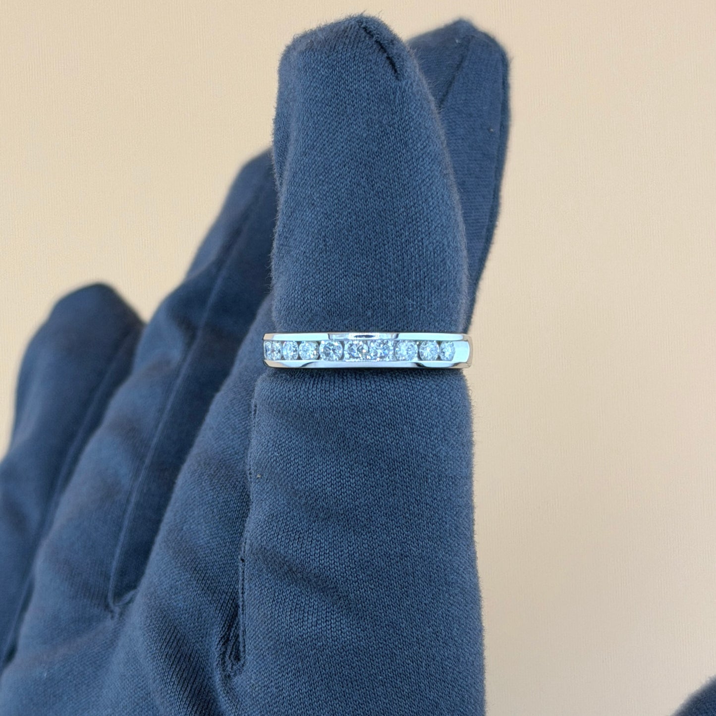 14K White Gold Natural Diamond Channel Set Wedding Band – 0.53 CTW