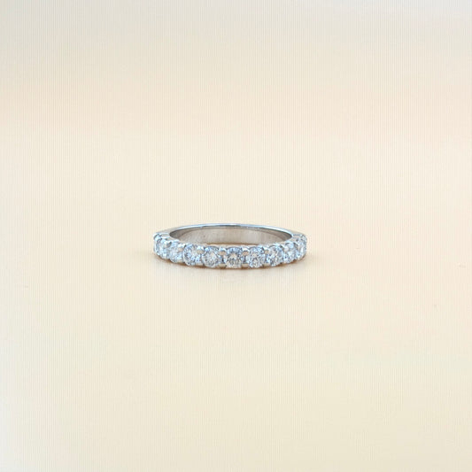 14K White Gold Natural Diamond Wedding Band – 1.00 CTW Big Pointers Band