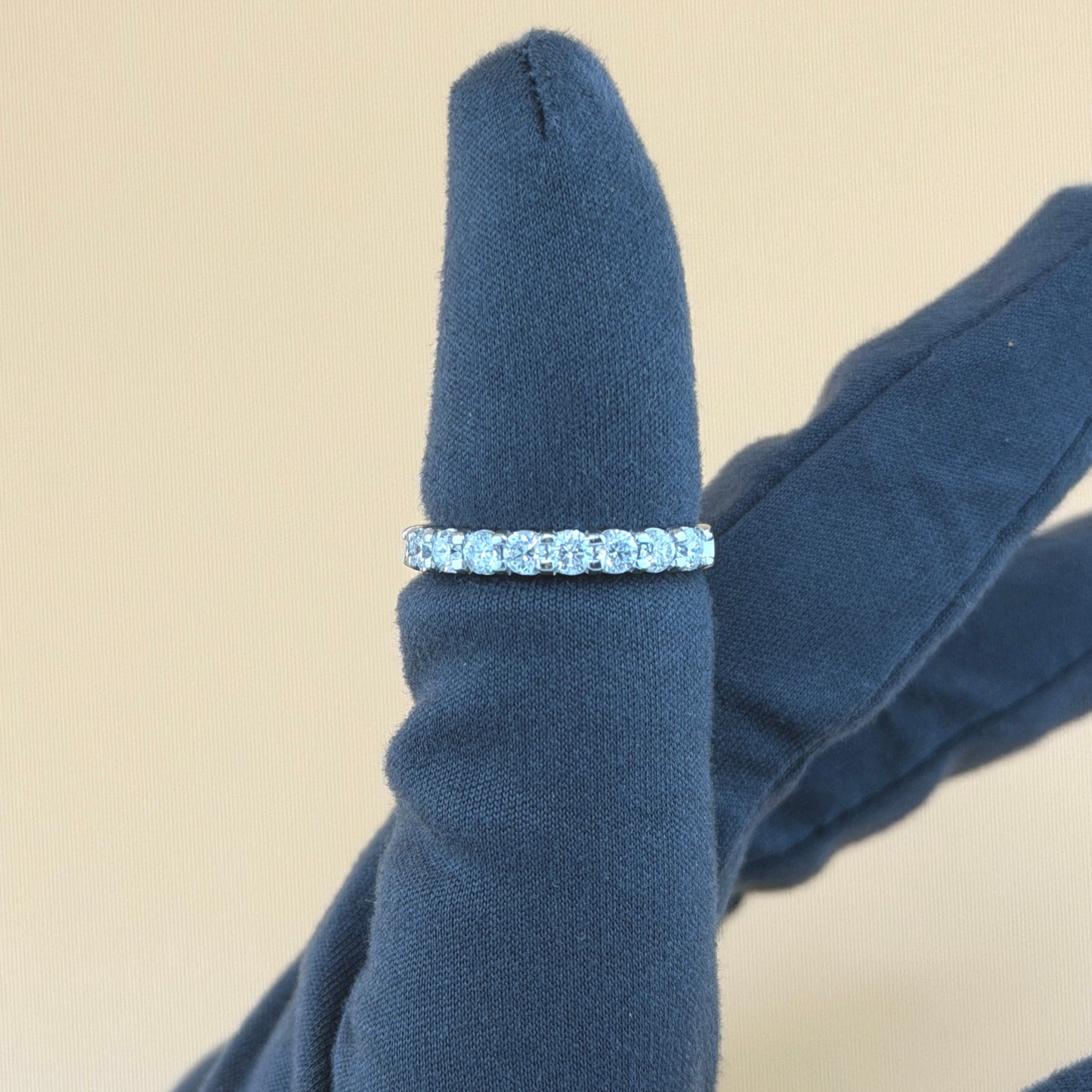 14K White Gold Natural Diamond Wedding Band – 1.00 CTW Big Pointers Band