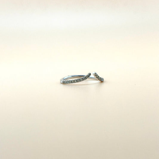 14K White Gold Natural Diamond Open Contour Wedding Band – 0.21 CTW