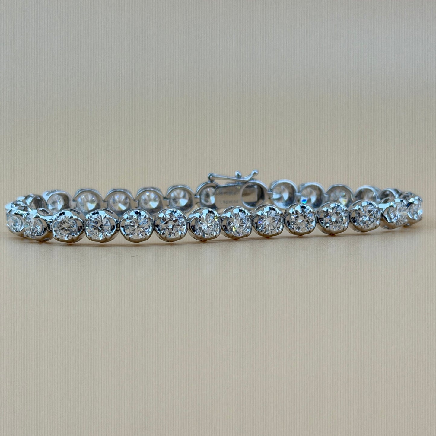 14K White Gold 10 CTW Lab Grown Diamond Tennis Bracelet – Large Pointer Diamonds