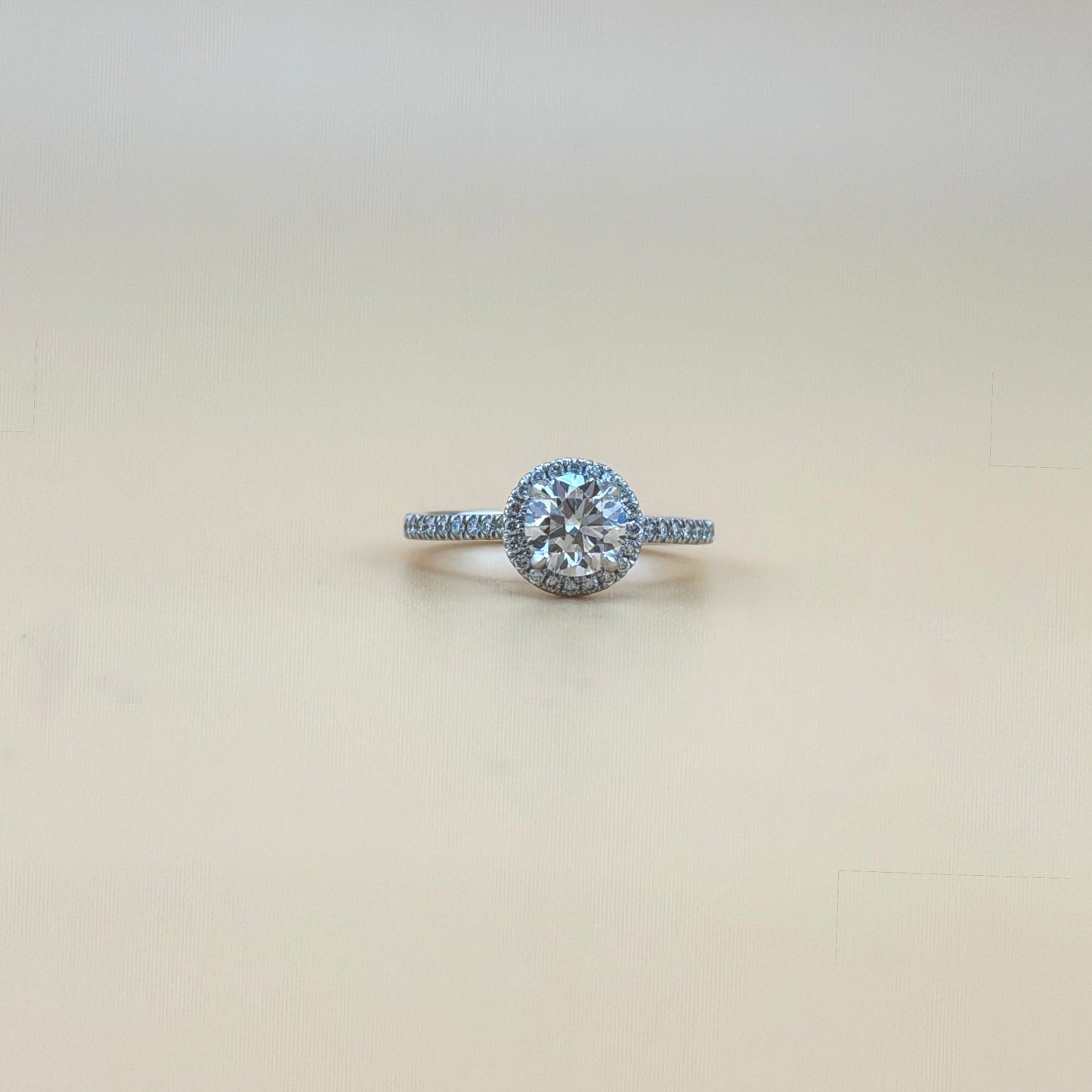 14K White Gold 1.25 CTW Lab Diamond Halo Engagement Ring with 1.00 CT Round Center