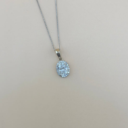 14K Yellow Gold 2.33 CTW VS1 Lab Diamond Oval Halo Pendant (2.02 CT Center)