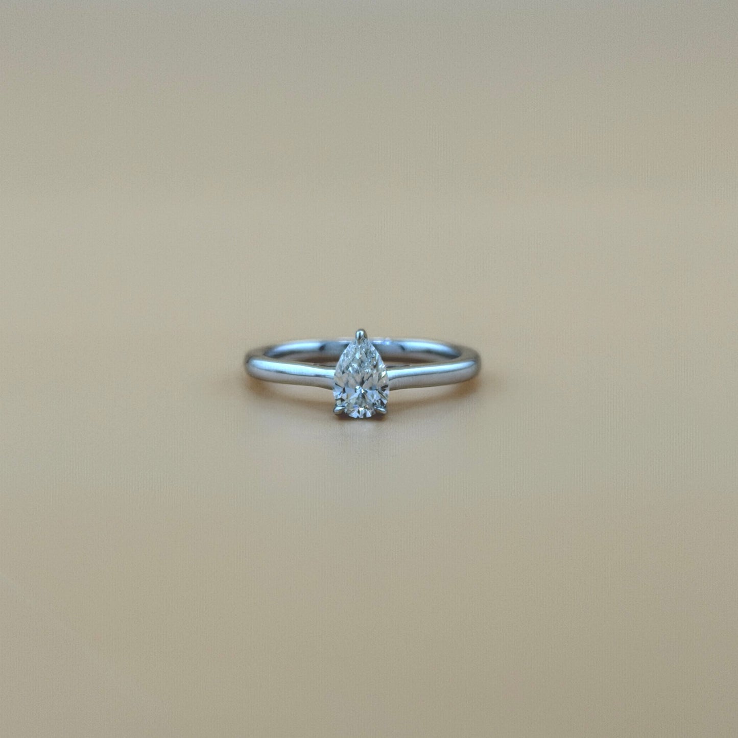 14K White Gold 0.50 CTW VS Clarity Pear Cut Diamond Solitaire Ring