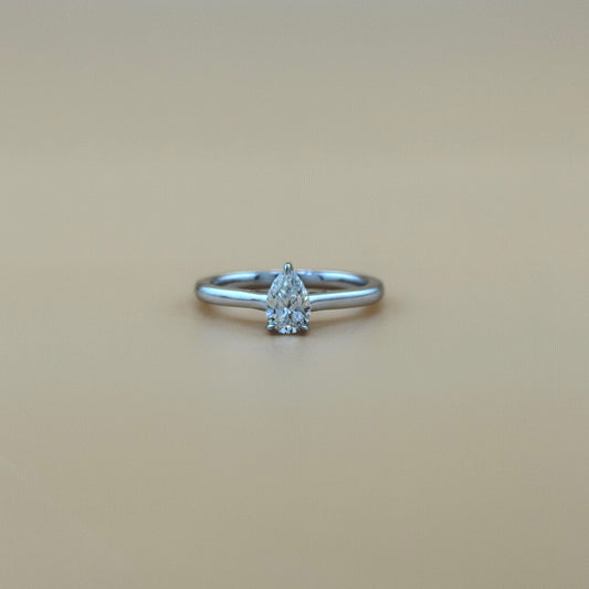 14K White Gold 0.50 CTW VS Clarity Pear Cut Diamond Solitaire Ring
