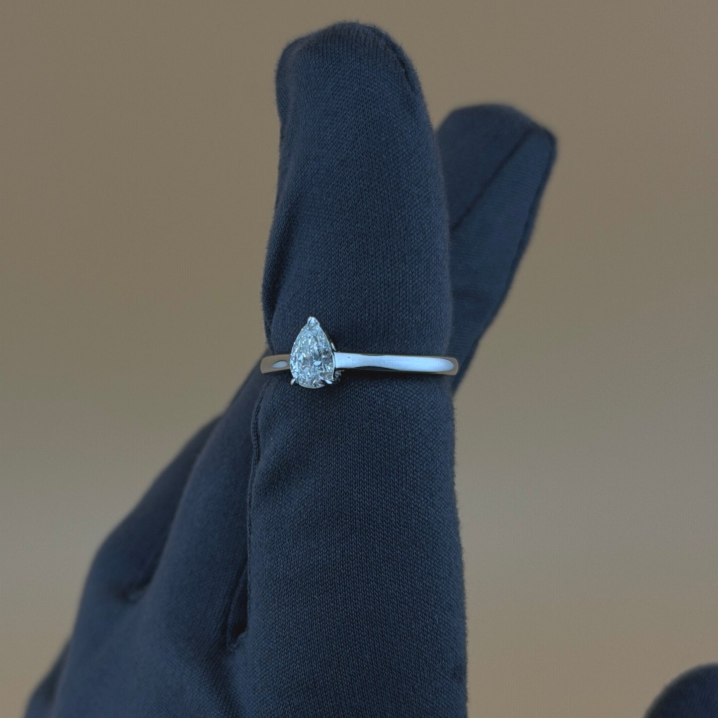 14K White Gold 0.50 CTW VS Clarity Pear Cut Diamond Solitaire Ring