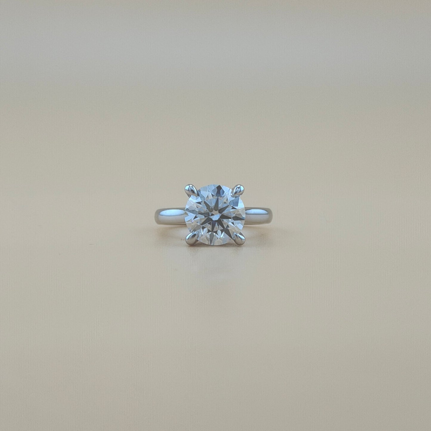 14K White Gold 4.02 CTW Diamond Solitaire Ring VS1 Clarity G Color