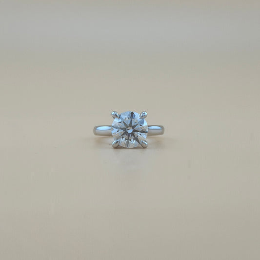 14K White Gold 4.02 CTW Diamond Solitaire Ring VS1 Clarity G Color