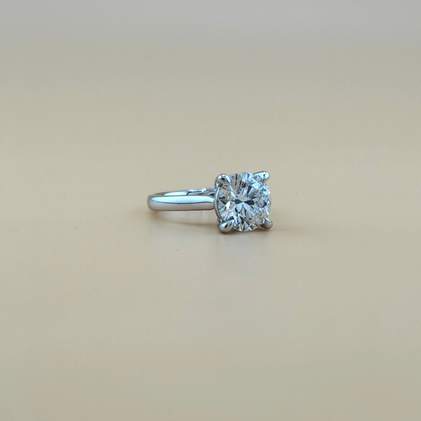 14K White Gold 4.02 CTW Diamond Solitaire Ring VS1 Clarity G Color