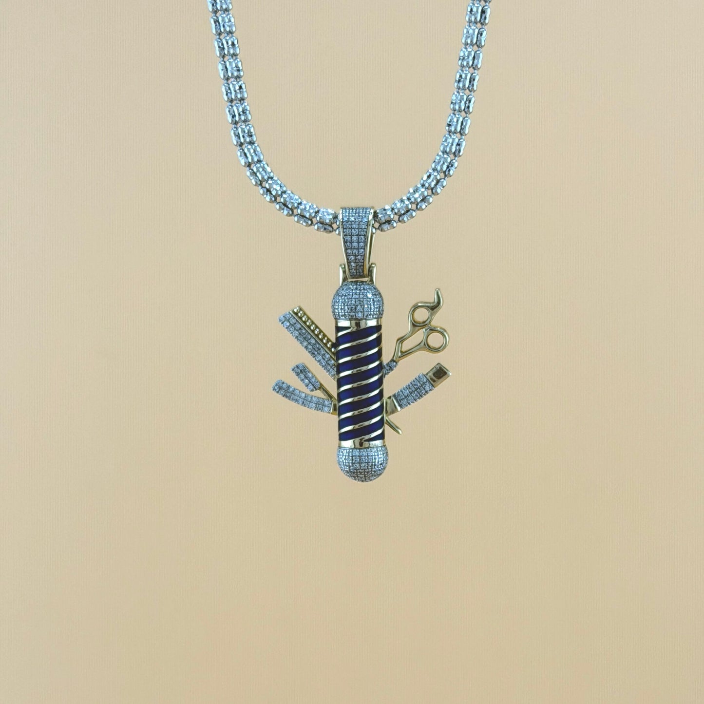 10K Yellow Gold 0.48 CTW Natural Diamond Barber Pole Pendant