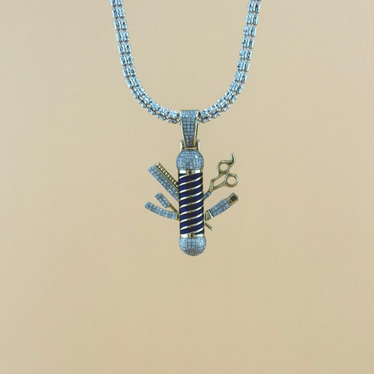 10K Yellow Gold 0.48 CTW Natural Diamond Barber Pole Pendant