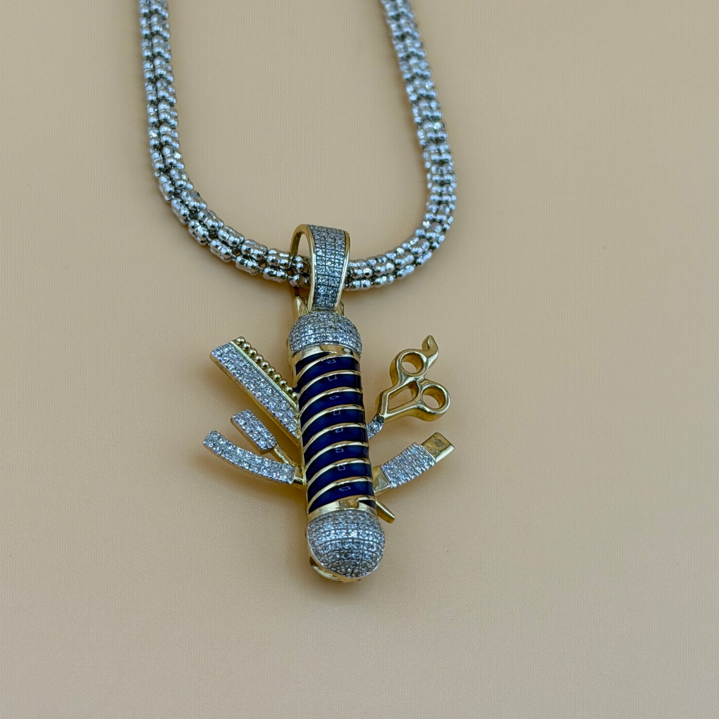 10K Yellow Gold 0.48 CTW Natural Diamond Barber Pole Pendant