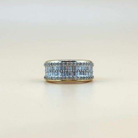 14K Yellow Gold 1.50 CTW Natural Diamond Men's Baguette & Round Diamond Band