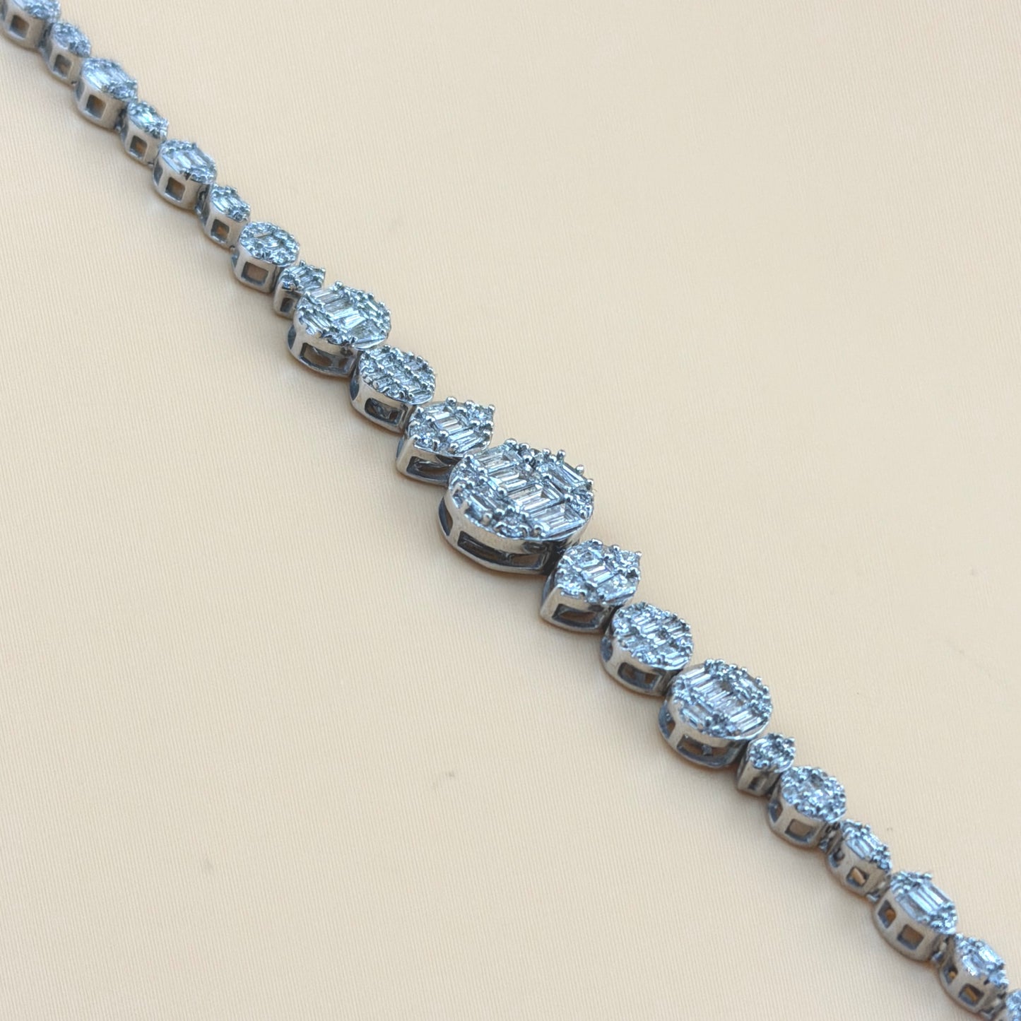 3.00 CTW Natural Diamond Bracelet 14K White Gold – 7.5” Round & Oval Diamond Tennis Bracelet