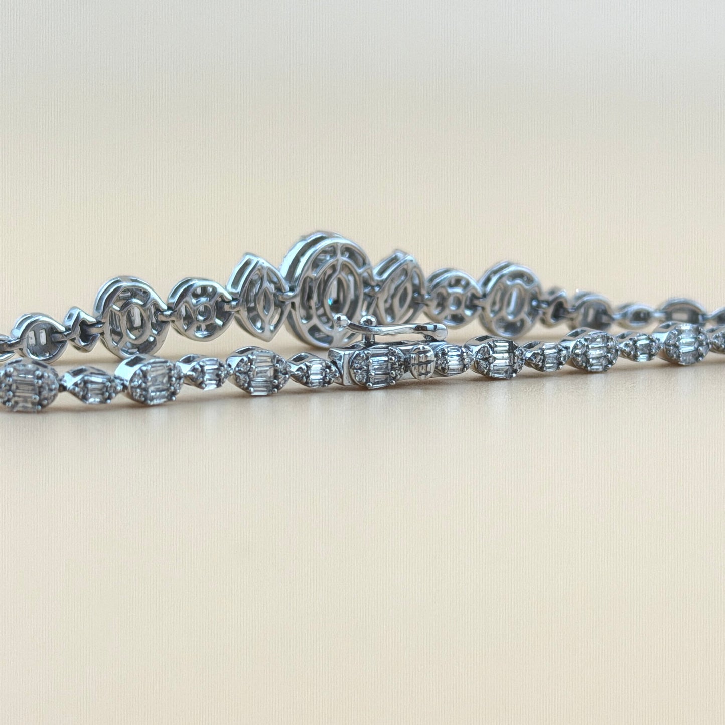 3.00 CTW Natural Diamond Bracelet 14K White Gold – 7.5” Round & Oval Diamond Tennis Bracelet